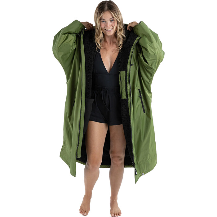 2024 Dryrobe Advance Long Sleeve Changing Robe V3 DALSV3 - Dark Green / Black